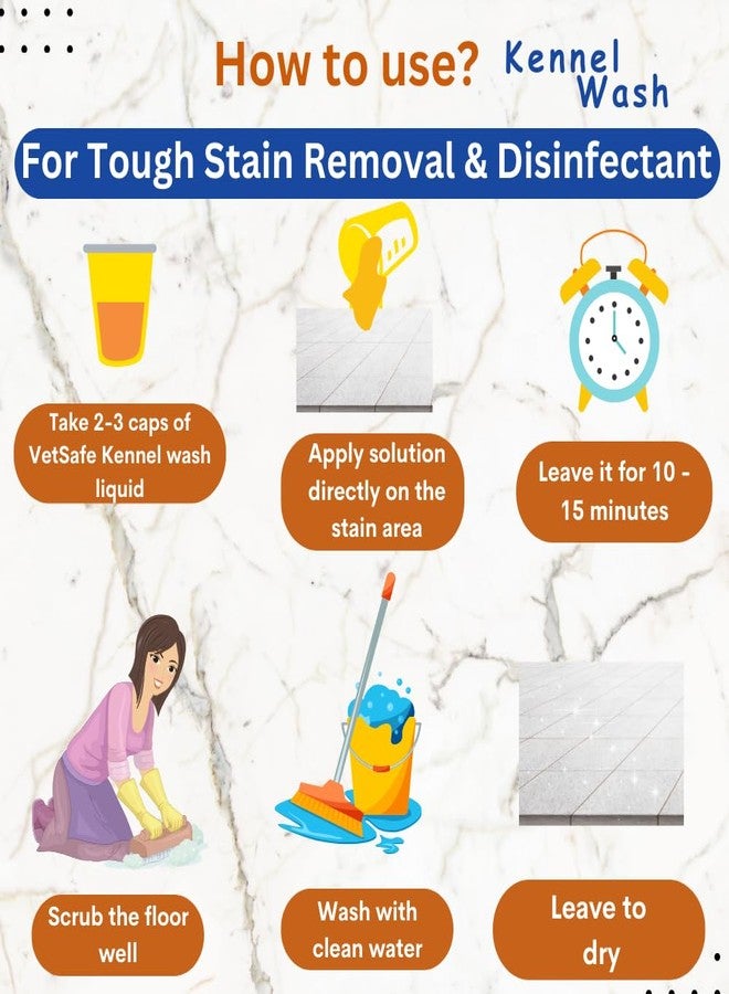 VetSafe Kennel Wash, 1 Litre, 3-in-1 Cleaner for Pet Areas | Cleans, Disinfects, and Deodorizes Kennels and Veterinary Clinics - Image 5